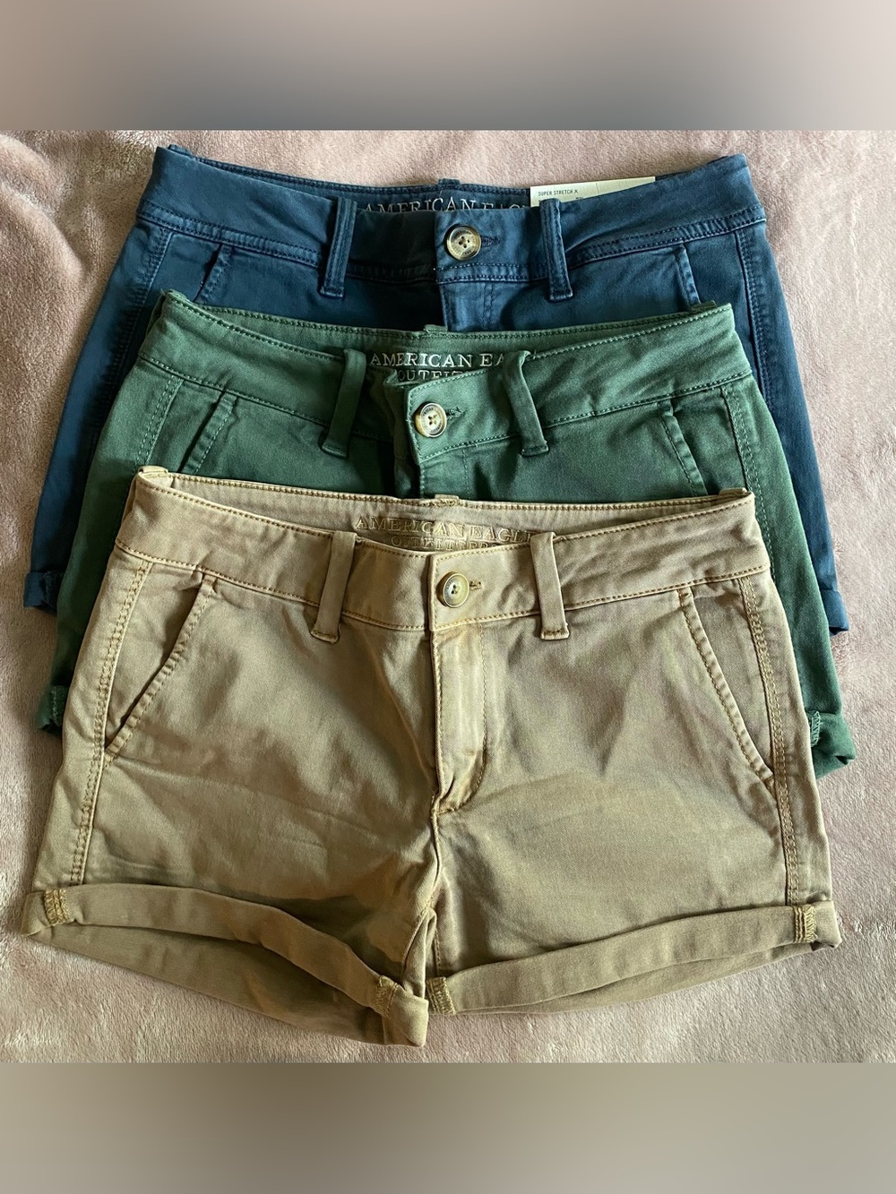 American Eagle Outfitters Women's Shorts - Blue, Green, Tan